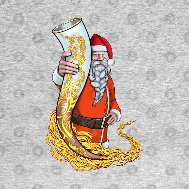 Nordic Viking Santa with his favorite Horn by SafSafStore